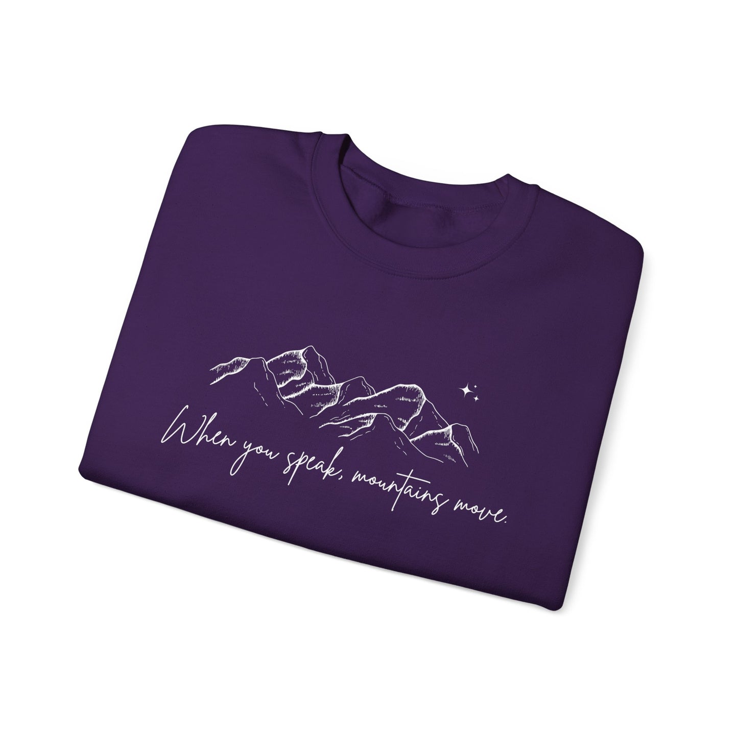 Move Mountains White Crewneck Sweatshirt
