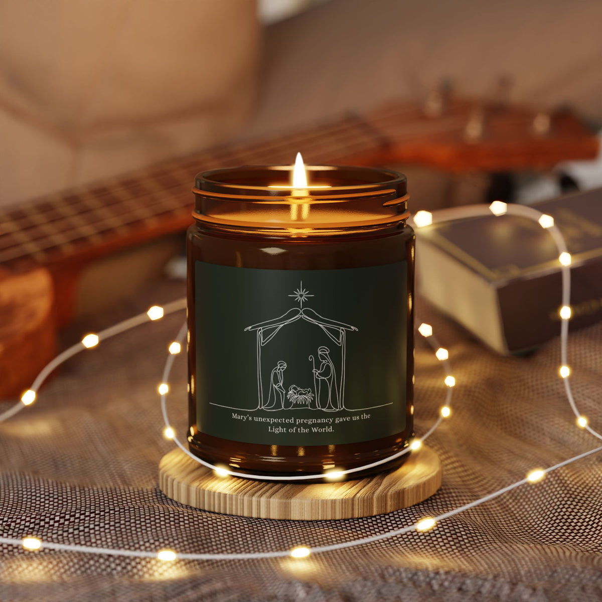 Scented Soy Candle (Multi-Size, Amber Jar)
