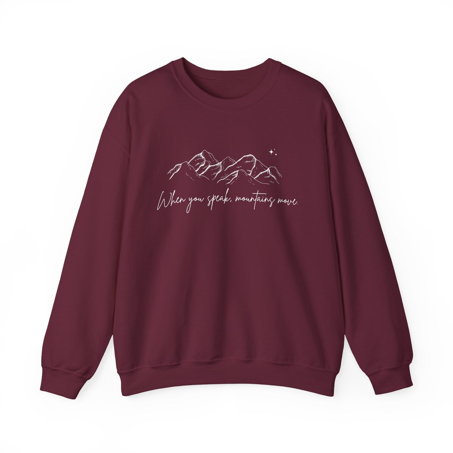 Move Mountains White Crewneck Sweatshirt