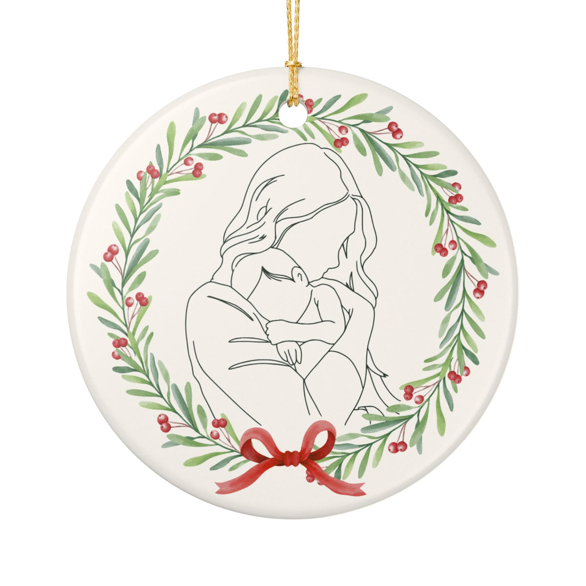 Mother & Baby Christmas Ornament, (1pc)