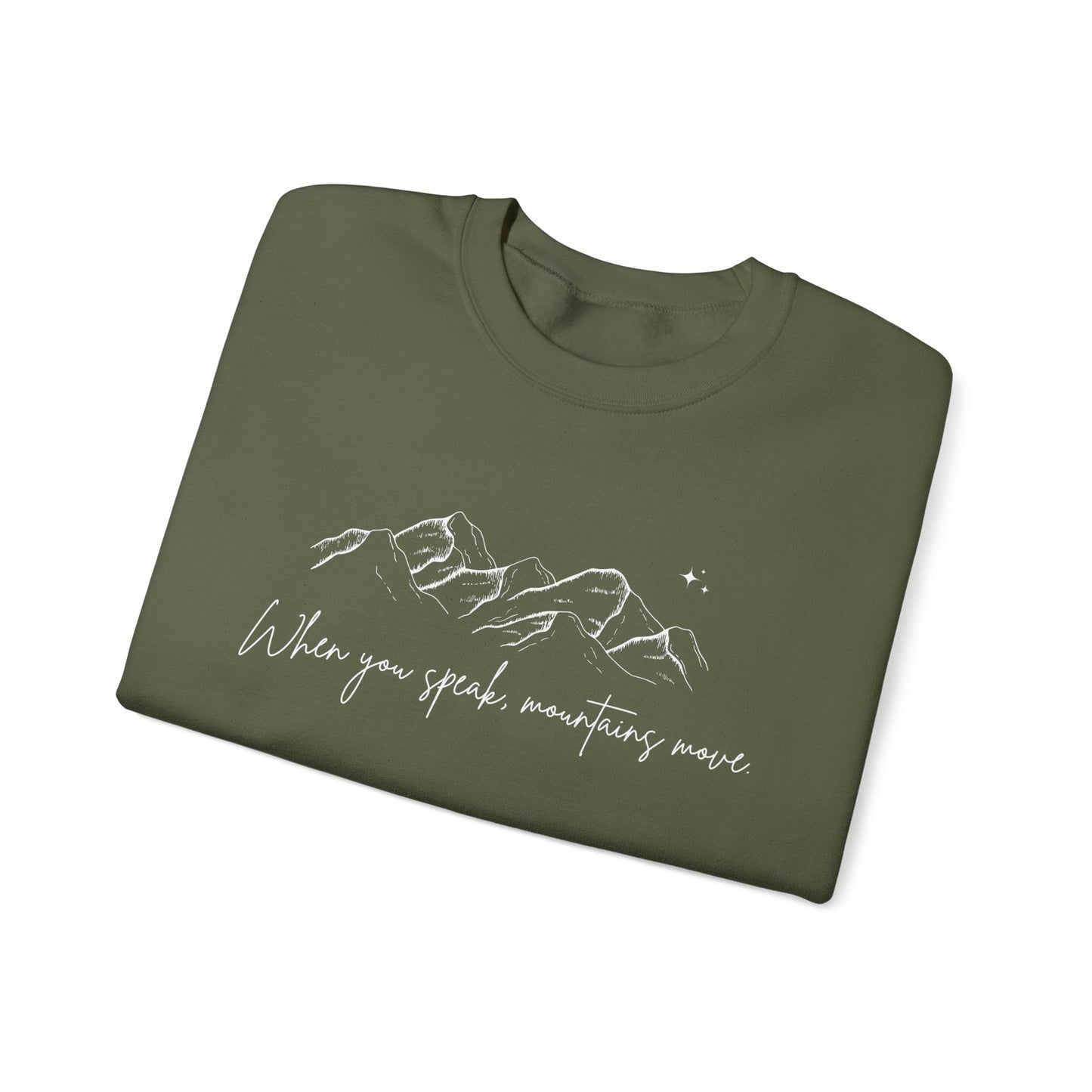 Move Mountains White Crewneck Sweatshirt