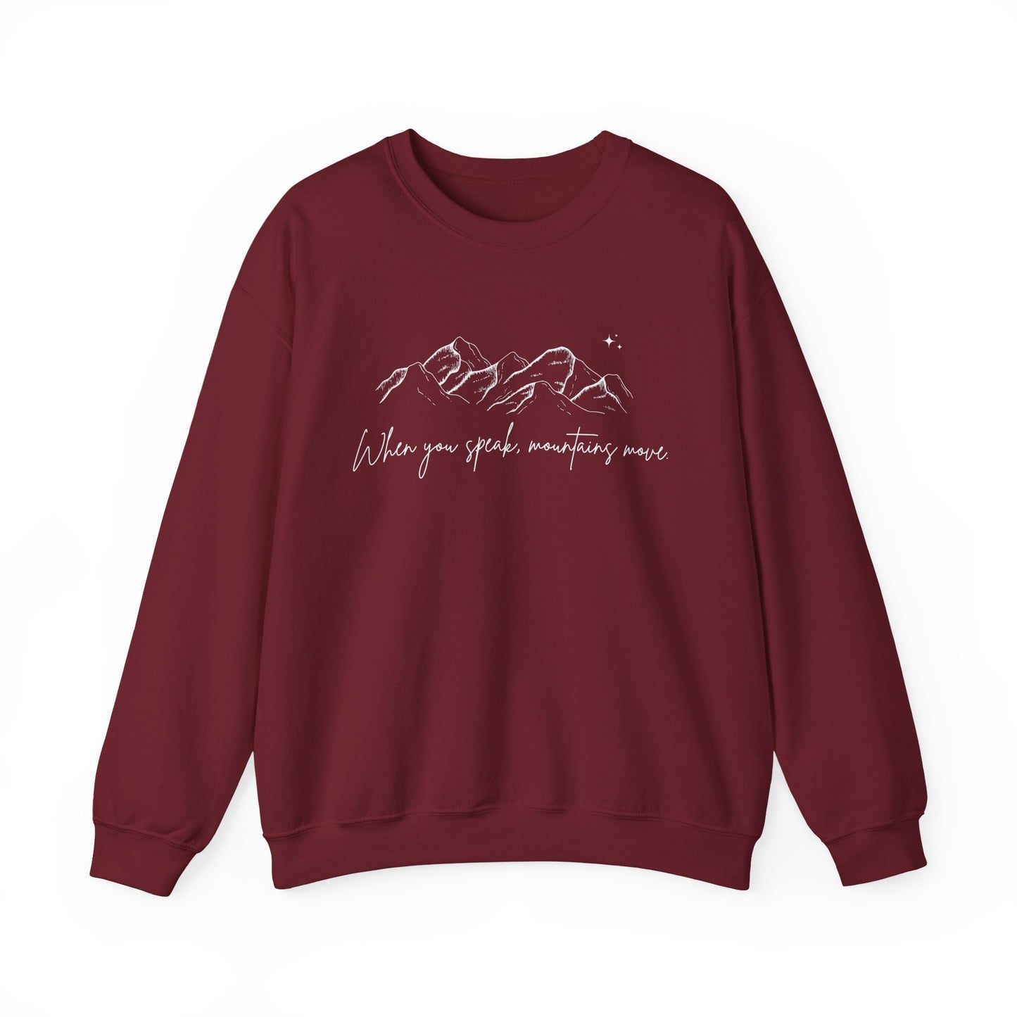 Move Mountains White Crewneck Sweatshirt