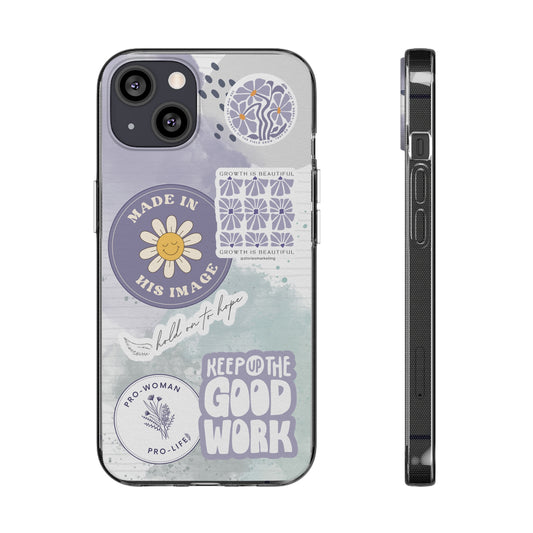 Patchwork Pro-Life Sticker Silicon Phone Case