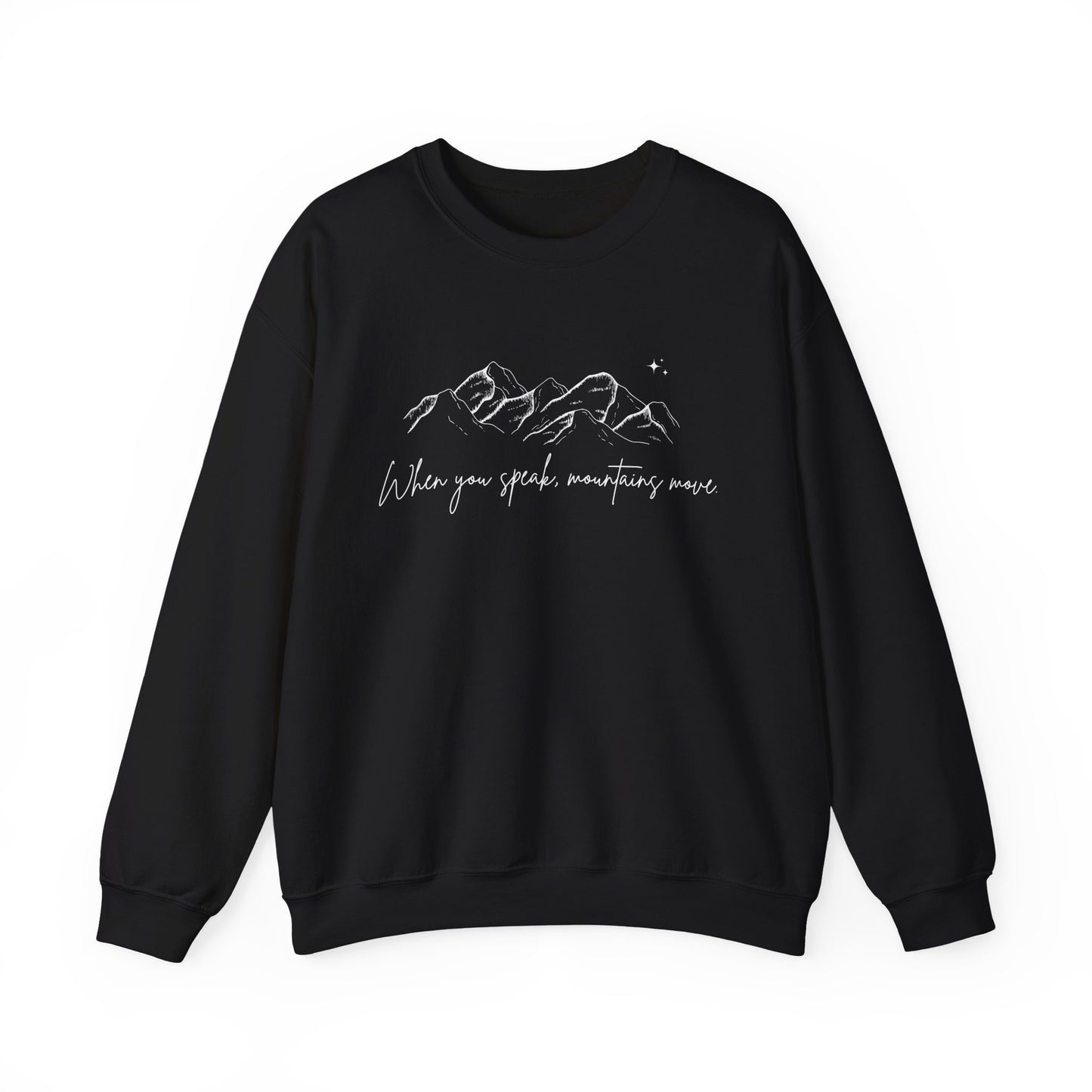 Move Mountains White Crewneck Sweatshirt