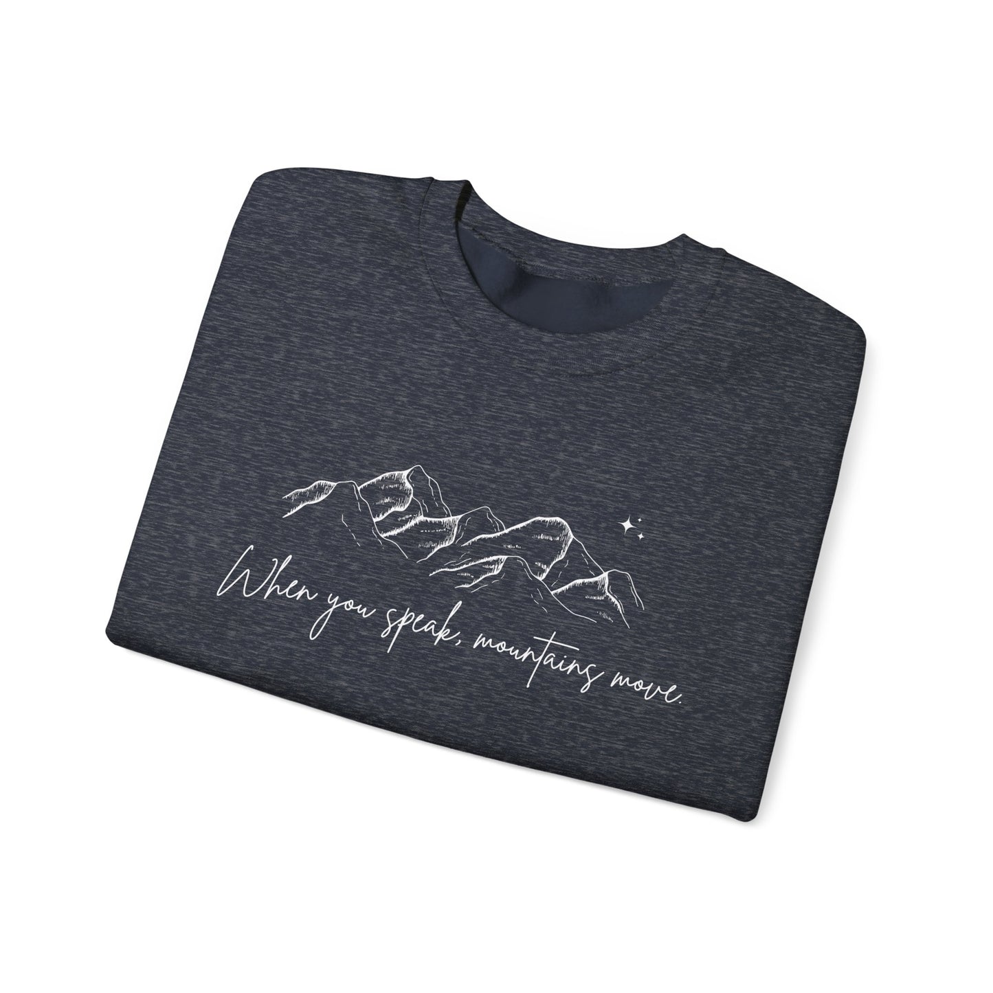 Move Mountains White Crewneck Sweatshirt