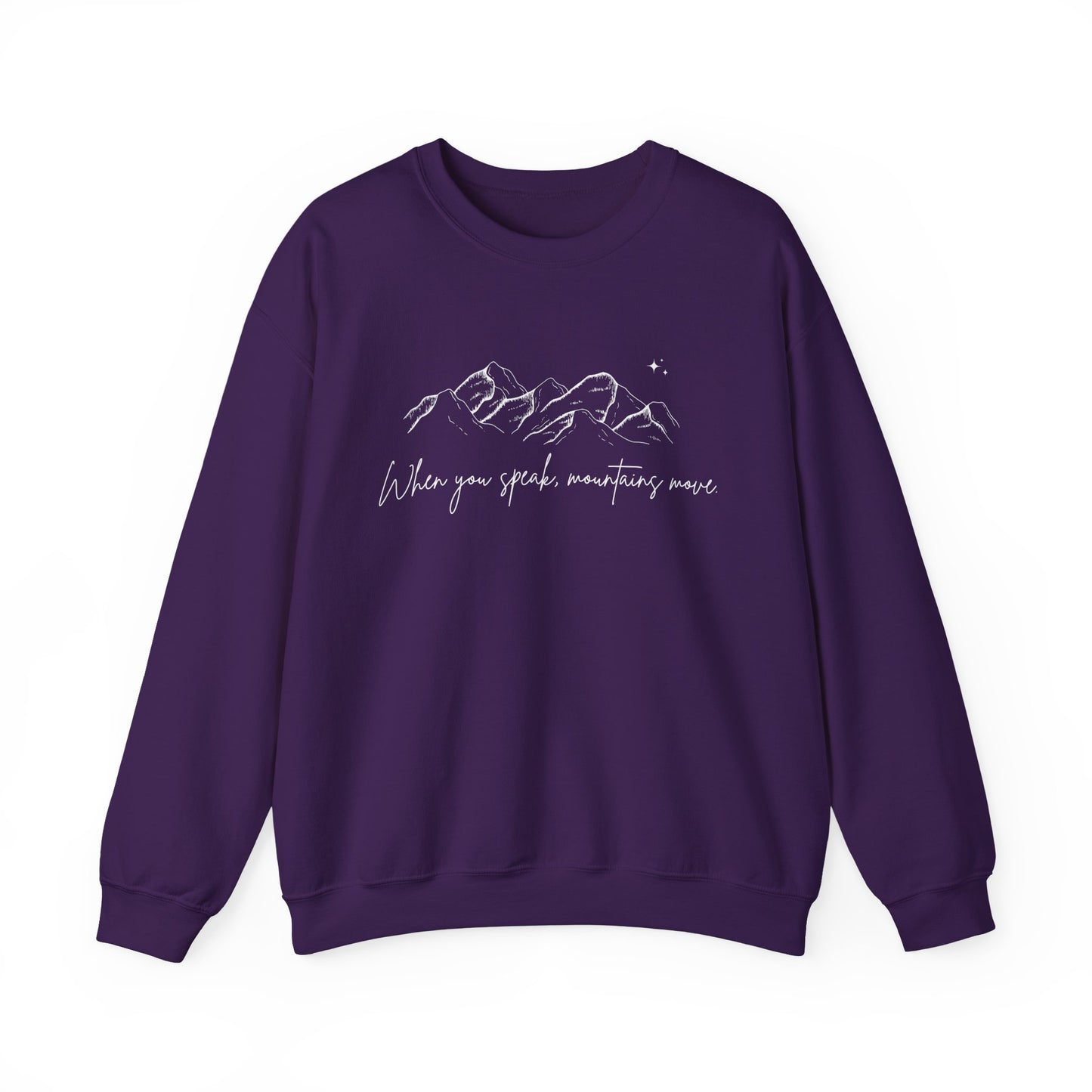 Move Mountains White Crewneck Sweatshirt
