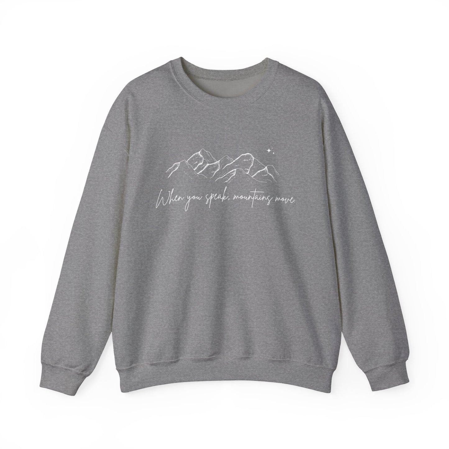 Move Mountains White Crewneck Sweatshirt