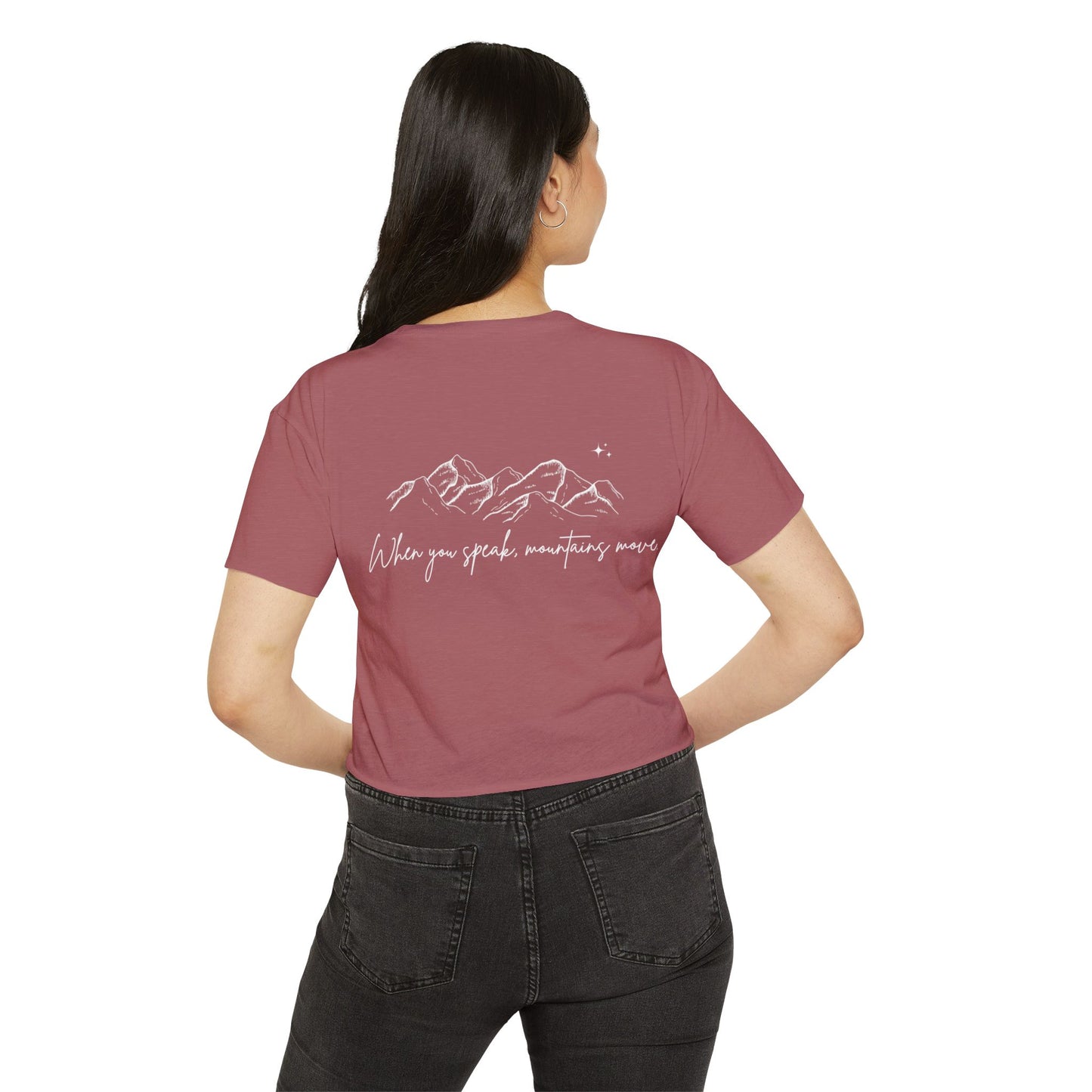Move Mountains White Crop Top