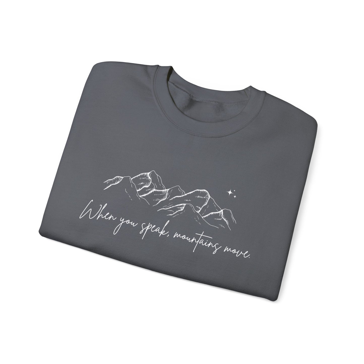 Move Mountains White Crewneck Sweatshirt