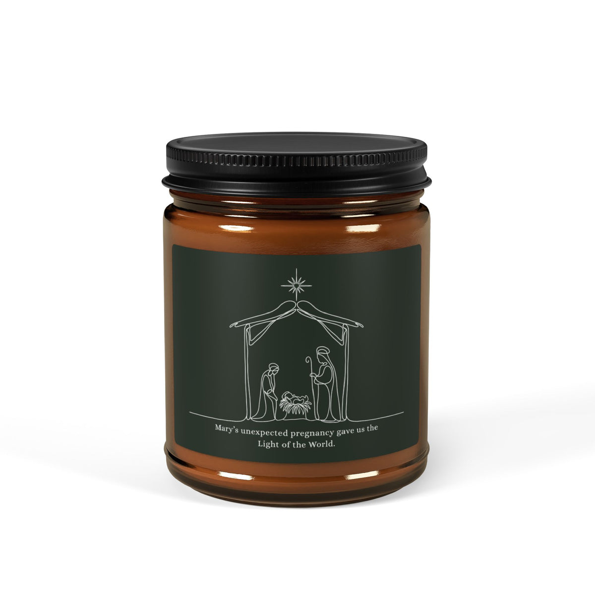 Scented Soy Candle (Multi-Size, Amber Jar)