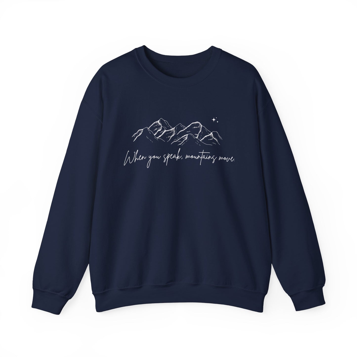 Move Mountains White Crewneck Sweatshirt